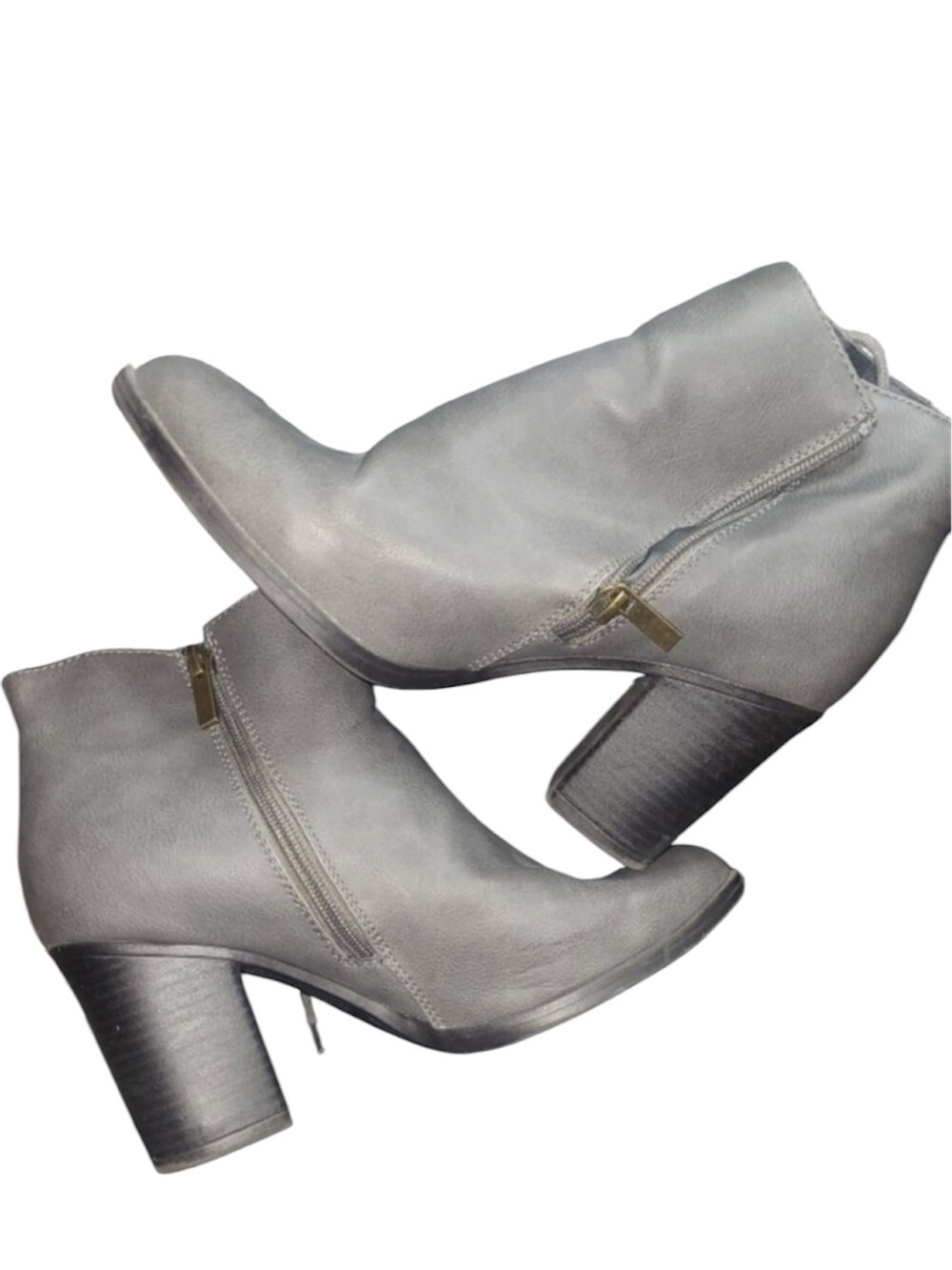 Toetos Size 9 Women's Mid Chunky Heel Ankle Boots Suede Leather